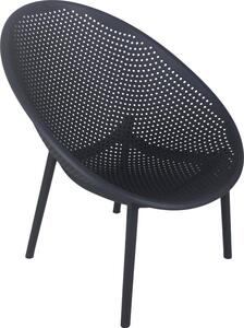 Amicasa Poltrona da Esterno Impilabile in Polipropilene Dimensioni 76x66x82 cm colore Antracite - Ravello