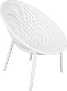 Amicasa Poltrona da Esterno Impilabile in Polipropilene Dimensioni 76x66x82 cm colore Bianco - Ravello