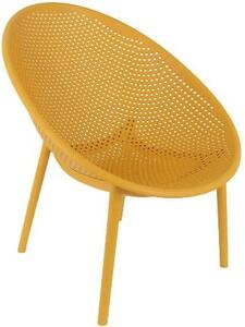 Amicasa Poltrona da Esterno Impilabile in Polipropilene Dimensioni 76x66x82 cm colore Senape - Ravello