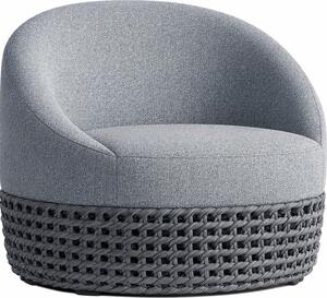 VivaGarden Poltrona da Esterno in Alluminio/Corda Dimensioni 63x63x36 cm colore Grigio