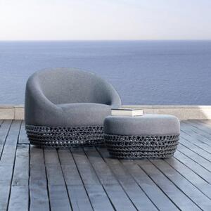 VivaGarden Poltrona da Esterno in Alluminio/Corda Dimensioni 63x63x36 cm colore Grigio