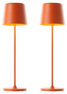 BRILLIANT Lampada da tavolo ricaricabile a LED Kaami, 2 W, 310 lm, 3000 K, arancione, set da 2