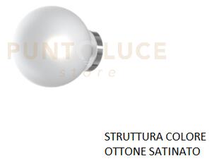 Applique ottone sat. 1 luce vetro bianco fog 1184os-a-bf