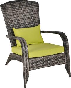 VivaGarden Poltrona da Esterno in Rattan PE Dimensioni 65x86x90 cm colore Grigio/Verde - Adironrack