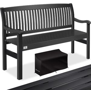 Panchina da giardino KESSER® in legno, resistente alle intemperie | Per 3-4 persone | Panchina da parco in legno massello | Panchina con portata massima di 320 kg | Panchina da balcone, terrazza e giardino, copertura inclusa