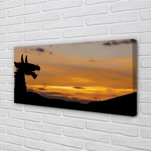 Quadro su tela Dragon Sunset Heaven 100x50 cm