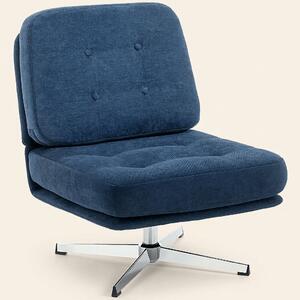 DecHome Poltrona Moderna in Ciniglia Dimensioni 70x87x84 cm colore Blu Scuro