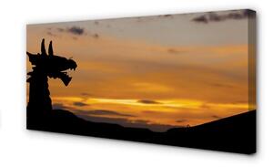 Quadro su tela Dragon Sunset Heaven 100x50 cm