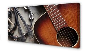 Quadro stampa su tela Sticchi di microfono per chitarra 100x50 cm