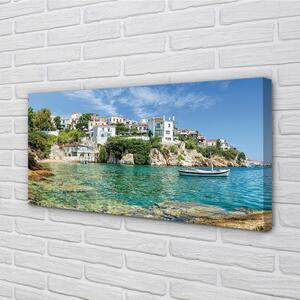 Quadro stampa su tela Natura della Grecia Sea City 100x50 cm