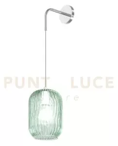 Applique regolabile cromo 1 luce vetro verde 1181cr-a-ve