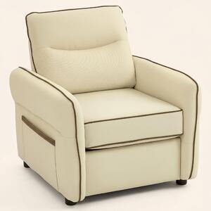 DecHome Poltrona Moderna in Ecopelle Dimensioni 80x81x90 colore Beige