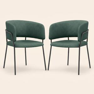 DecHome Poltrona Moderna in Tessuto Dimensioni 57x53x73 Set 2 Poltrone colore Verde