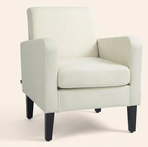 DecHome Poltrona Moderna in Tessuto Dimensioni 66x72x74 colore Crema