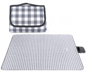 Coperta da picnic con motivo a scacchi grigio 200 x 115 cm