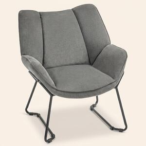 DecHome Poltrona Moderna in Tessuto effetto Lino Dimensioni 71,5x67x79 colore Grigio