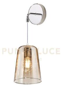 Applique cromo regolabile 1 luce ambra 1164cr-a-am