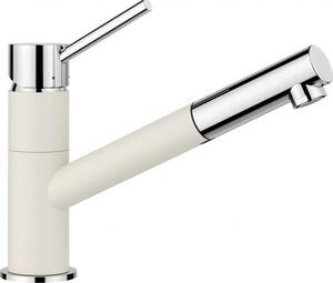 BLANCO KANO-S Miscelatore da cucina Bassa pressione bianco morbido/cromo Tubo flessibile spray
