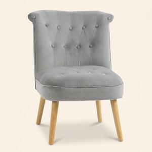 DecHome Poltrona Moderna in Velluto Dimensioni 60x66x79 colore Grigio