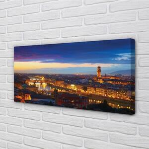 Foto quadro su tela Italia Panorama Night Bridges 100x50 cm