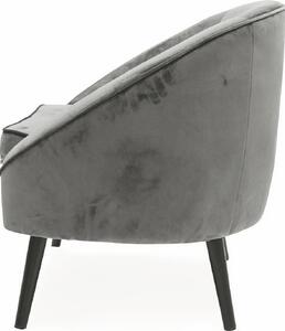 Galileo Poltrona Moderna in Velluto Dimensioni 74x66x77 colore Grigio Chiaro