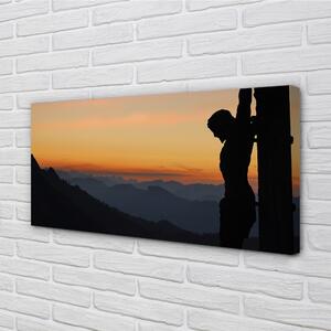 Quadro su tela Crocifisso Gesù Sunset 100x50 cm