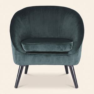 Galileo Poltrona Moderna in Velluto Dimensioni 74x66x77 colore Verde Scuro