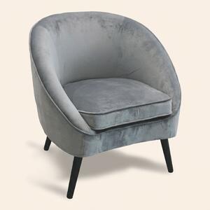 Galileo Poltrona Moderna in Velluto Dimensioni 74x66x77 colore Grigio Chiaro