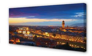 Foto quadro su tela Italia Panorama Night Bridges 100x50 cm