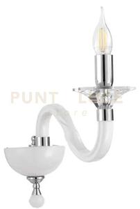 Applique ravel 1 luci bianco e cromo attacco e14 h.29cm