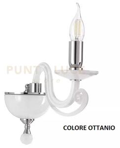 Applique 1306 1 luce ottanio e cromo attacco e14 h.20cm