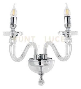Applique bach 2 luci cristallo e cromo attacco e14