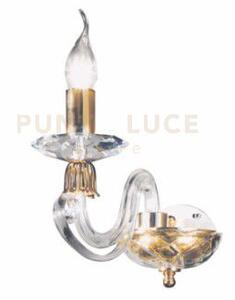 Applique 1306 1 luce bianco e cromo attacco e14 h.20cm