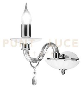 Applique 1306 1 luce fume' e cromo attacco e14 h.20cm