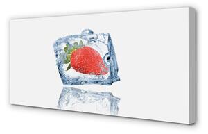 Quadro stampa su tela Cube di ghiaccio alla fragola 100x50 cm