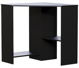 Scrivania angolare, scrivania per computer, scrivania PC, scrivania nera - H 76 × L 100 × P 70 cm