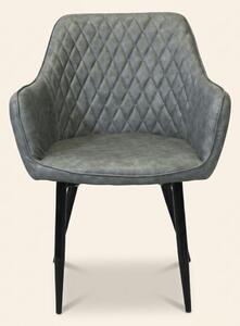 DecHome Poltrona Stile Scandinavo in Ecopelle Dimensioni 48x62x83 colore Grigio - Sunlit