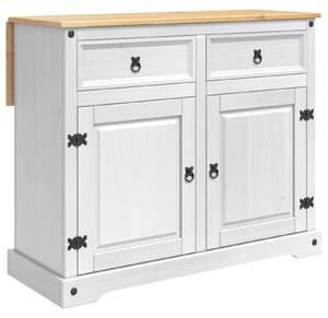 Carrello da Cucina 2 pcs Bianco e Cera di Miele Pino Massello