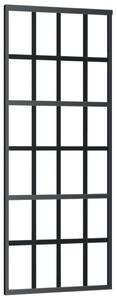 Porta Scorrevole in Vetro ESG e Alluminio 76x205 cm Nera
