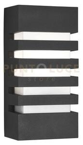 Applique da parete per esterni exeter - metallo grigio scuro e poli