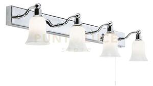 Applique equador 4lt - metallo cromato e vetro opalino
