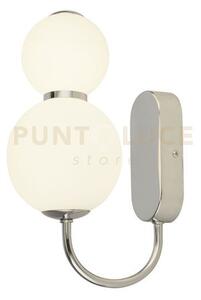 Applique snowball 2lt - metallo cromato e vetro opalino