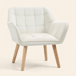 DecHome Poltrona Stile Scandinavo in Velluto Dimensioni 68,5x61x72,5 colore Crema