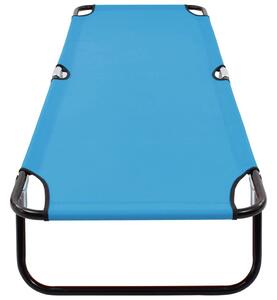 Lettino Prendisole Pieghevole in Acciaio Blu Turchese
