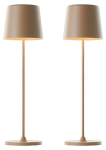 BRILLIANT Lampada da tavolo ricaricabile a LED Kaami, 2 W, 310 lm, 3000 K, cappuccino, set di 2 LED