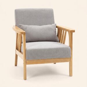 DecHome Poltrona Stile Scandinavo in Velluto Dimensioni 68x75x78 colore Grigio