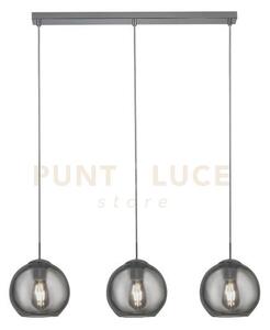 Balls 3lt bar pendant - metallo cromato e vetro fumé