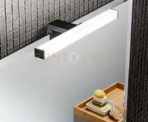 Applique led noir nero quadra fissaggio parete e specchio 5w 600lm 