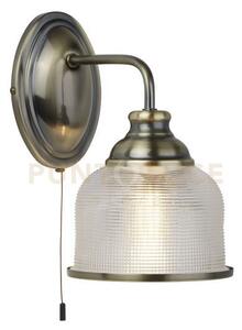 Applique bistro ii - ottone anticato e vetro stile holophane