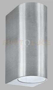 Applique da parete eiffel outdoor 2lt - argento satinato, trasparen